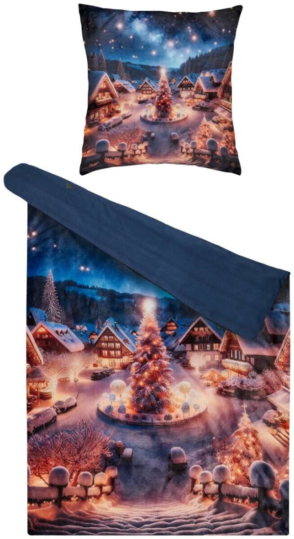Microfaser Wende Bettwäsche Flanell Multi Polyester B/L: ca. 135x200 cm – Bild 4