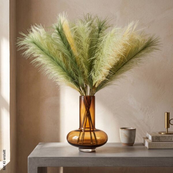 Vase braun Glas H/D: ca. 17,5x13,5 cm – Bild 3