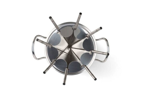 Mauviel 1830 Fondue Set silber Metall B/H/L: ca. 27x20x27 cm – Bild 2