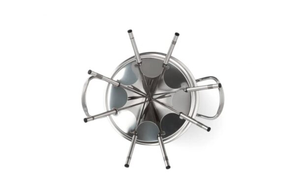 Mauviel 1830 Fondue Set silber Metall B/H/L: ca. 27x20x27 cm – Bild 4