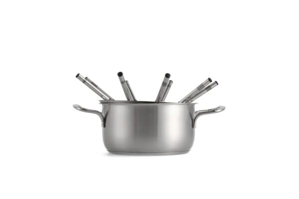 Mauviel 1830 Fondue Set silber Metall B/H/L: ca. 27x20x27 cm – Bild 5