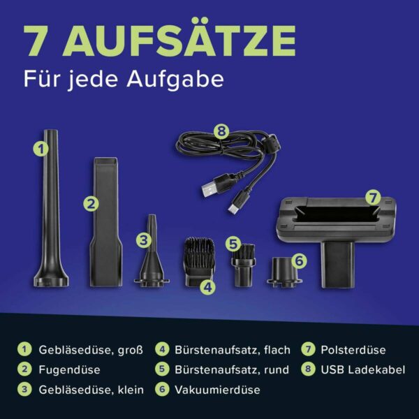 Lichterblitz Handstaubsauger 19122 blau grau Kunststoff B/H/L: ca. 20,8x6,5x21,5 cm – Bild 2