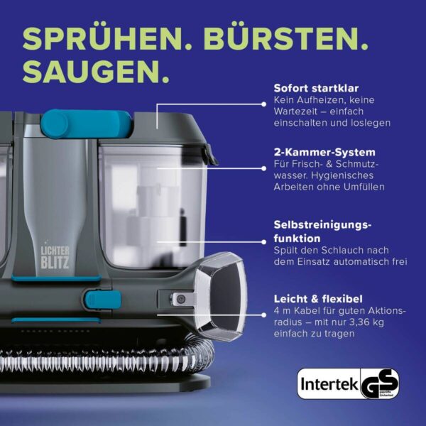 Lichterblitz Staubsauger blau grau Kunststoff B/H/L: ca. 24,5x30,5x37,5 cm – Bild 3