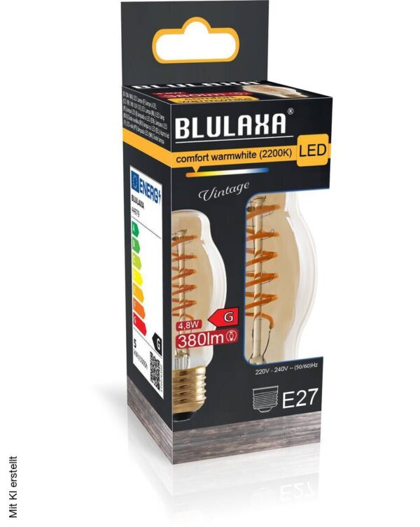 Blulaxa LED-Leuchtmittel FlexFilament Spiral Vintage 44979 E27 – Bild 3