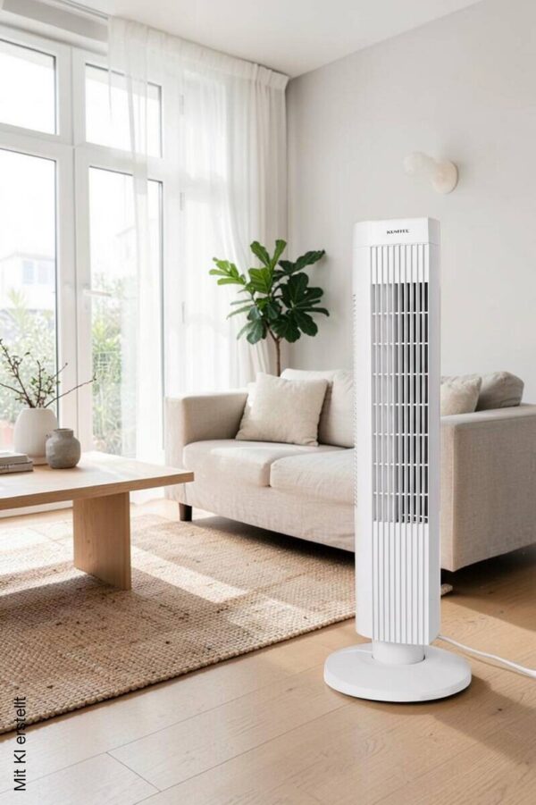Opviq - Kumtel Standventilator weiß Kunststoff B/H/L: ca. 24,4x74,5x24,4 cm – Bild 4