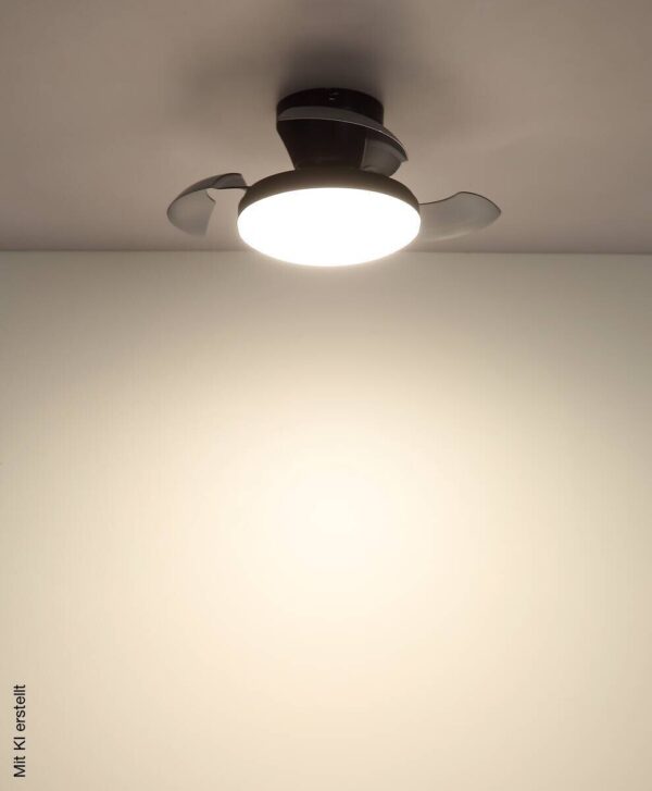 GLOBO LED-Deckenventilator schwarz Rauch transparent H/D: ca. 15,5x38 cm max. 15 W – Bild 3