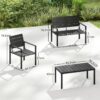 Outsunny Balkonmöbel-Set schwarz Kunststoff B/H/L: ca. 71x76,5x104 cm – Bild 3