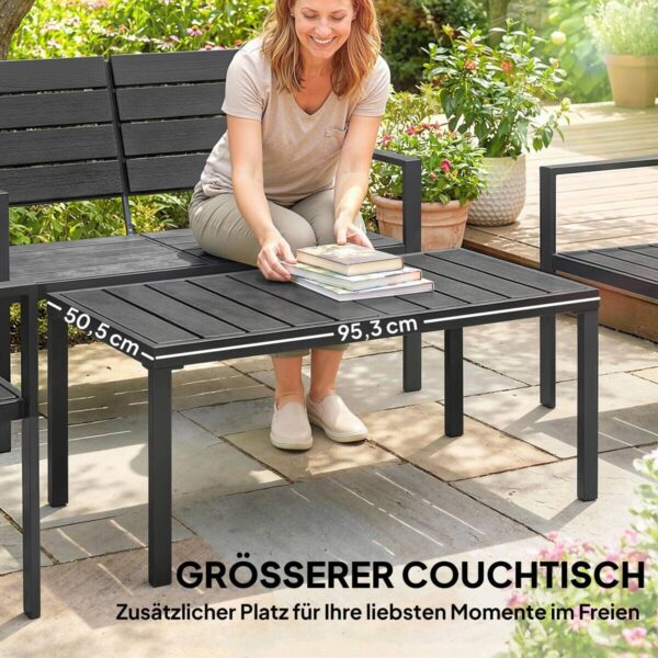 Outsunny Balkonmöbel-Set schwarz Kunststoff B/H/L: ca. 71x76,5x104 cm – Bild 5
