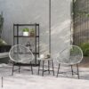 Outsunny Balkonmöbel-Set schwarz Glas B/H/L: ca. 68x81x72 cm – Bild 4