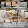 Outsunny Balkonmöbel-Set schwarz Glas B/H/L: ca. 68x81x72 cm – Bild 5