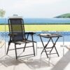 Outsunny Balkonmöbel-Set schwarz Netzstoff B/H/L: ca. 61x91x65 cm – Bild 4
