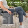 Outsunny Bankauflage dunkelgrau Baumwolle B/H/L: ca. 100x10x150 cm – Bild 2