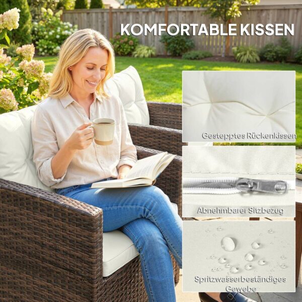 Outsunny Balkonmöbel-Set braun Polyester B/H/L: ca. 62x75x65 cm – Bild 2