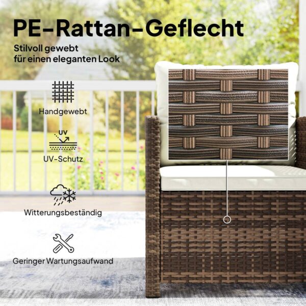 Outsunny Balkonmöbel-Set braun Polyester B/H/L: ca. 62x75x65 cm – Bild 3