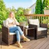 Outsunny Balkonmöbel-Set braun Polyester B/H/L: ca. 62x75x65 cm – Bild 5