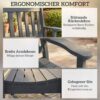 Outsunny Gartenbank grau Kunststoff B/H/L: ca. 59x91x130 cm – Bild 3
