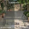Outsunny Gartenbank dunkelgrau Stahl B/H/L: ca. 61x85x127 cm – Bild 4