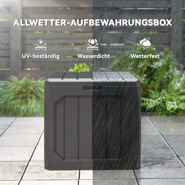 Outsunny Auflagenbox schwarz Kunststoff B/H/L: ca. 45x53x56 cm Outsunny Auflagenbox schwarz Kunststoff B/H/L: ca. 45x53x56 cm – Bild 2