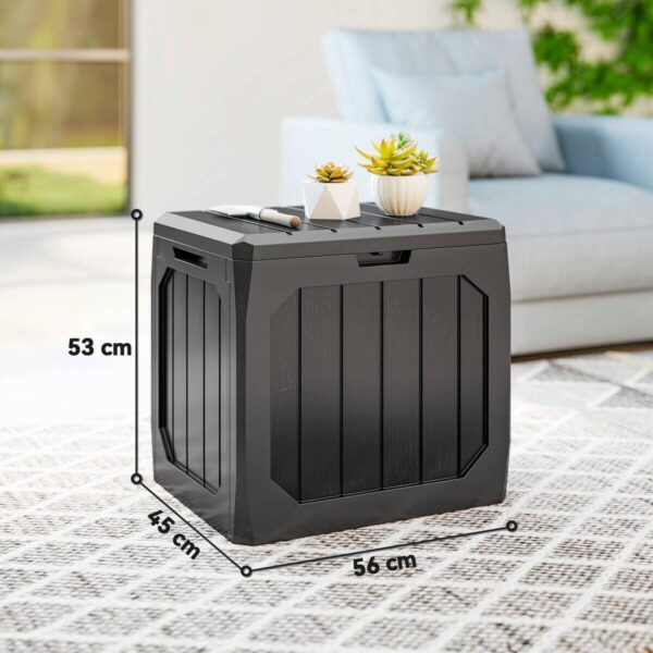 Outsunny Auflagenbox schwarz Kunststoff B/H/L: ca. 45x53x56 cm Outsunny Auflagenbox schwarz Kunststoff B/H/L: ca. 45x53x56 cm – Bild 3