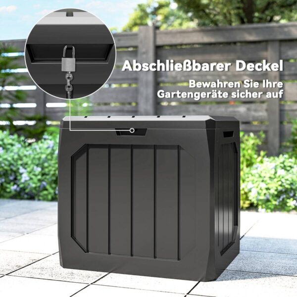 Outsunny Auflagenbox schwarz Kunststoff B/H/L: ca. 45x53x56 cm Outsunny Auflagenbox schwarz Kunststoff B/H/L: ca. 45x53x56 cm – Bild 5