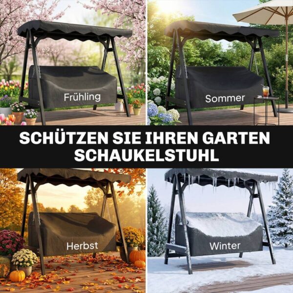 Outsunny Gartenschaukel-Abdeckung schwarz Polyester B/H/L: ca. 76x81x185 cm Outsunny Gartenschaukel-Abdeckung schwarz Polyester B/H/L: ca. 76x81x185 cm – Bild 4