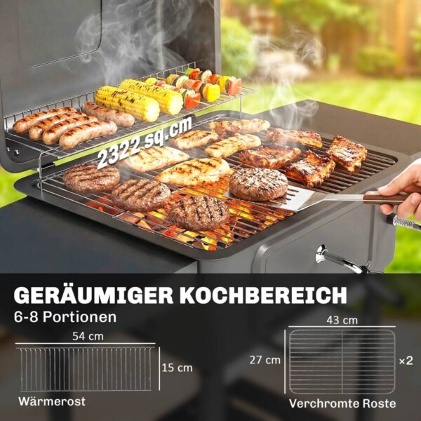 Outsunny Grill Metall B/H/L: ca. 65x115x112 cm – Bild 2