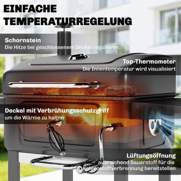 Outsunny Grill Metall B/H/L: ca. 65x115x112 cm – Bild 4