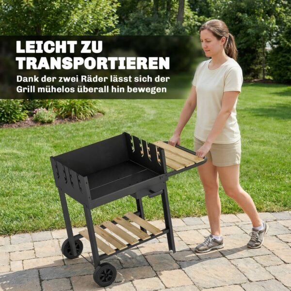 Outsunny Grill Holz B/H/L: ca. 58x82x99,5 cm – Bild 2