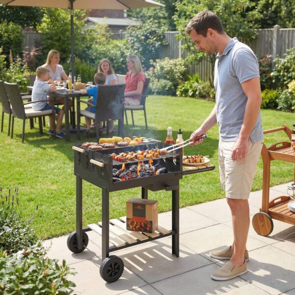 Outsunny Grill Holz B/H/L: ca. 58x82x99,5 cm – Bild 4