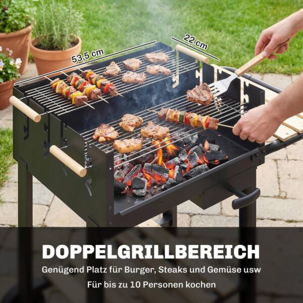 Outsunny Grill Holz B/H/L: ca. 58x82x99,5 cm – Bild 5