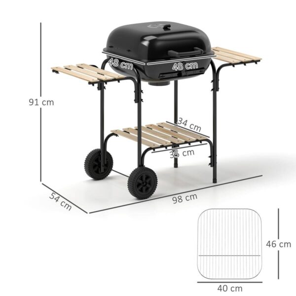 Outsunny Grill Stahl B/H/L: ca. 54x91x98 cm – Bild 2