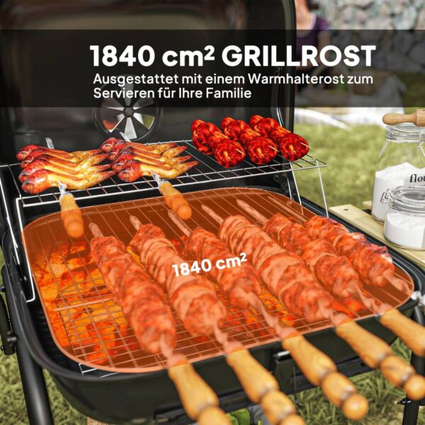 Outsunny Grill Stahl B/H/L: ca. 54x91x98 cm – Bild 3