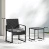 Outsunny Balkonmöbel-Set schwarz Stahl B/H/L: ca. 55x76x58 cm – Bild 2