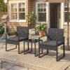 Outsunny Balkonmöbel-Set schwarz Stahl B/H/L: ca. 55x76x58 cm – Bild 3