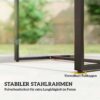 Outsunny Balkonmöbel-Set schwarz Stahl B/H/L: ca. 55x76x58 cm – Bild 4