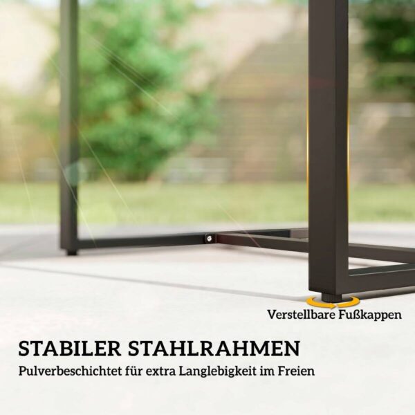 Outsunny Balkonmöbel-Set schwarz Stahl B/H/L: ca. 55x76x58 cm – Bild 4