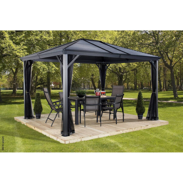 Sojag Pavillon Ventura anthrazit Stahl B/H/L: ca. 296x260x296 cm Sojag Pavillon Ventura anthrazit Stahl B/H/L: ca. 296x260x296 cm