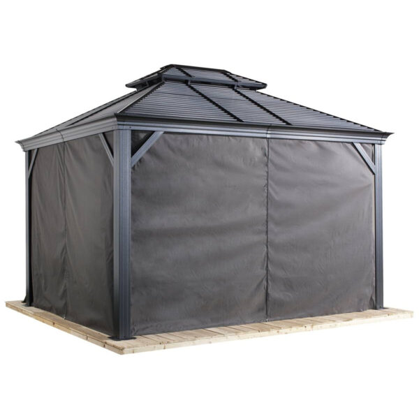 Sojag Pavillon-Vorhang-Set Mykonos/Moreno dunkelgrau Polyester B/T: ca. 380x254 cm Sojag Pavillon-Vorhang-Set Mykonos/Moreno dunkelgrau Polyester B/T: ca. 380x254 cm