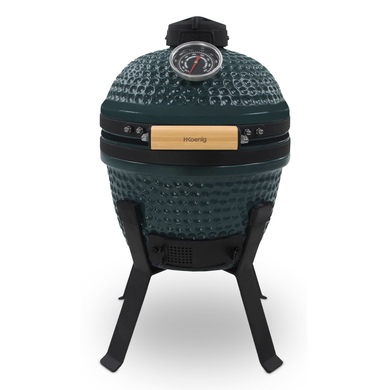 H.Koenig Kamado Barbecue YOKO13, japanischer Keramik – Kohlegrill 32cm, Schwarz