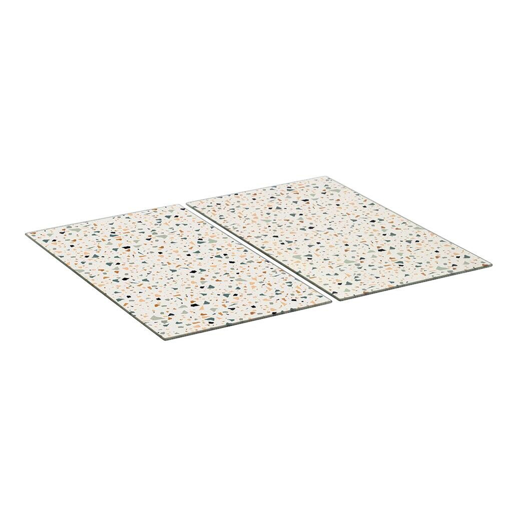 Zeller Herd-/Schneideabdeckplatten-Set Terrazzo bunt Glas B/H/L: ca. 30x0,8x52 cm