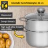 Karl Krüger Kartoffeldämpfer Edelstahl mit Glasdeckel, 20 cm