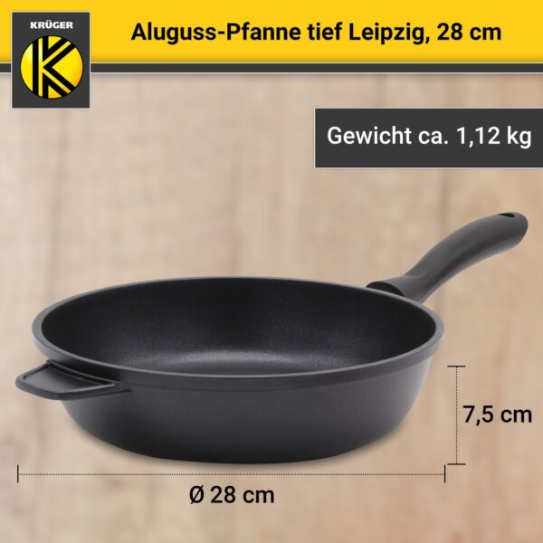 Karl Krüger Aluguss Pfanne tief LEIPZIG, 28 cm