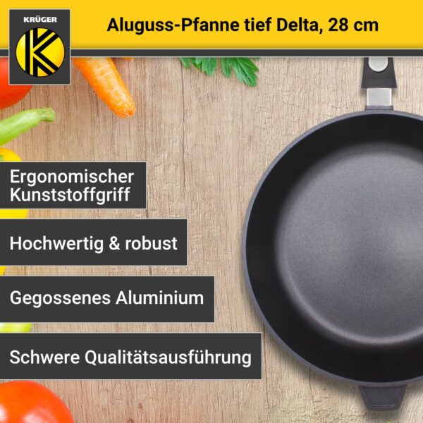 Karl Krüger Aluguss Pfanne tief DELTA, 28 cm