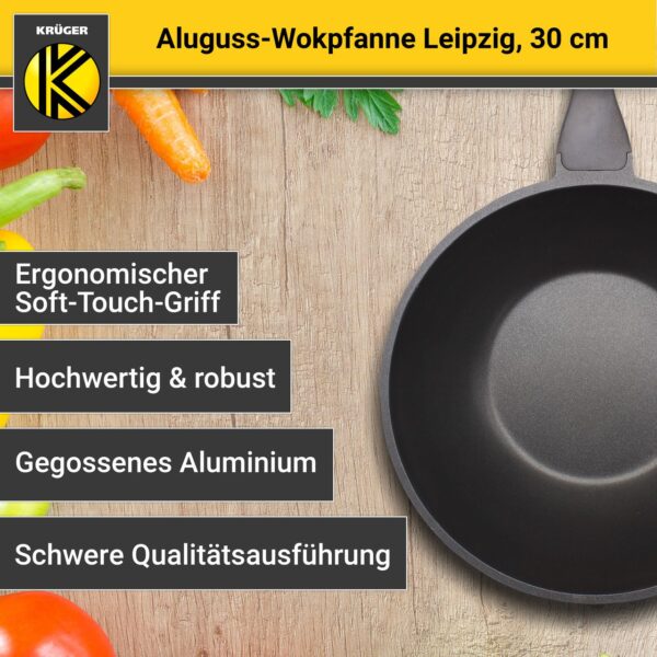 Karl Krüger Aluguss Wokpfanne LEIPZIG, 30 cm