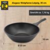 Karl Krüger Aluguss Wokpfanne LEIPZIG, 30 cm