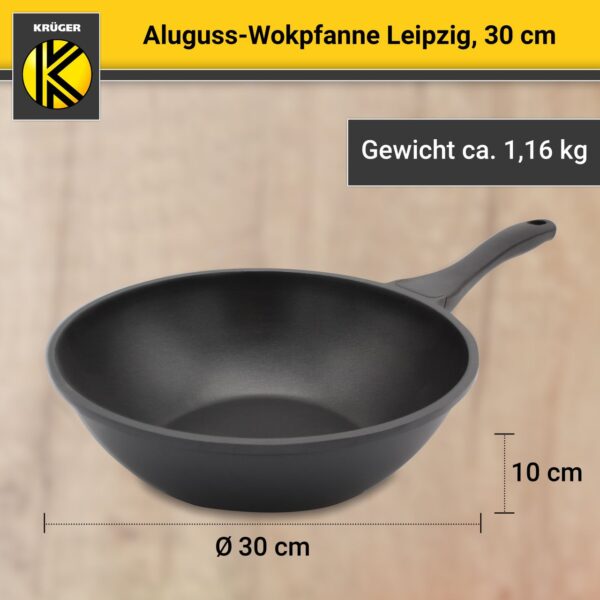 Karl Krüger Aluguss Wokpfanne LEIPZIG, 30 cm