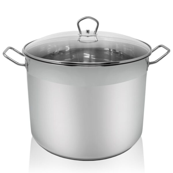 4006776074234-1 Karl Krüger Edelstahl Maxi-Topf mit Glasdeckel, 20 Liter