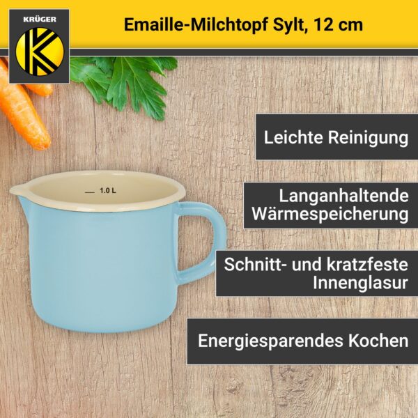 4006776088453-2 Karl Krüger Emaillierter Milchtopf Sylt, 12 cm