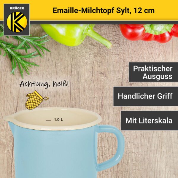 4006776088453-4 Karl Krüger Emaillierter Milchtopf Sylt, 12 cm