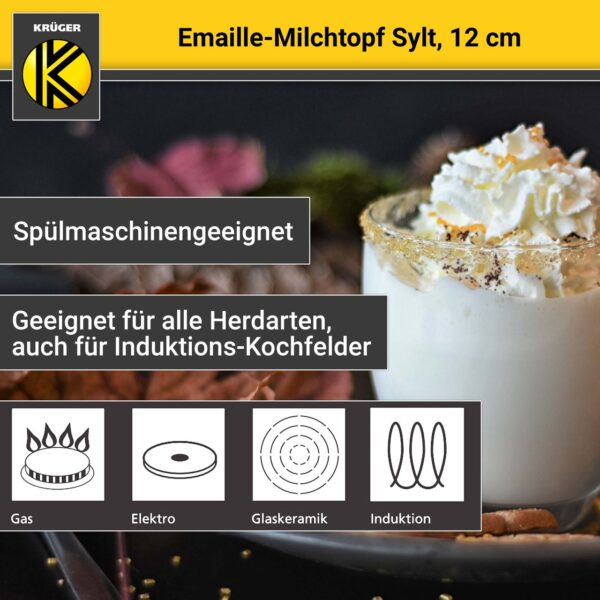 4006776088453-5 Karl Krüger Emaillierter Milchtopf Sylt, 12 cm